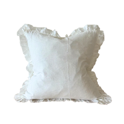 Ellenvale Ruffled Edge Hallie White Cushion 53cm x 53cm