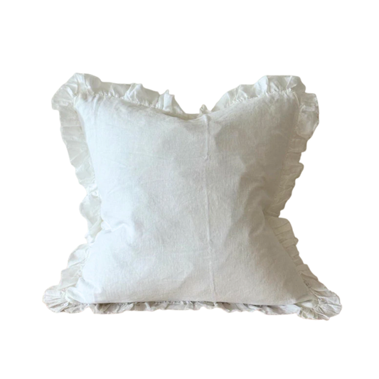 Ellenvale Ruffled Edge Hallie White Cushion 53cm x 53cm