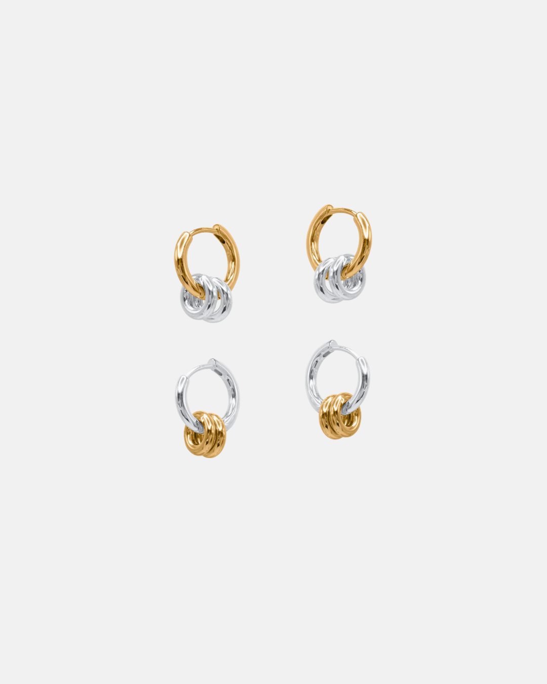 Big Metal London Mafalda Two Tone Earrings in Gold or Silver
