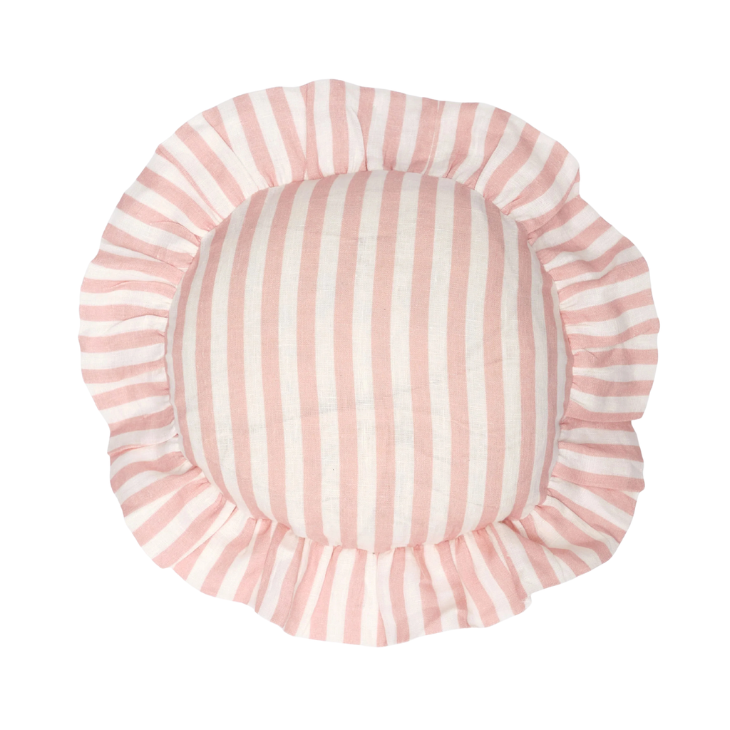 Amuse La Bouche Round Cushion in Blush Candy Stripe