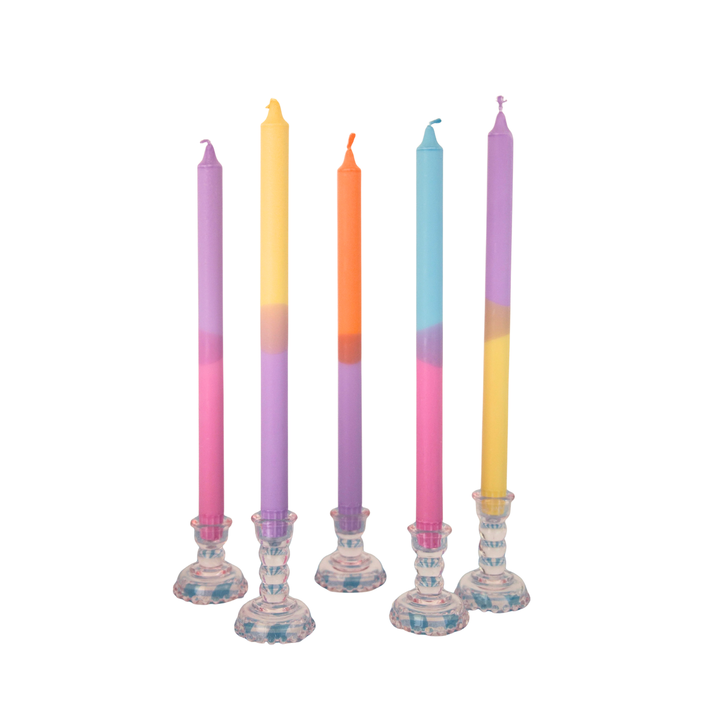 Nordtrice Rainbow 100% Natural Wax 30cm Long Taper Candles