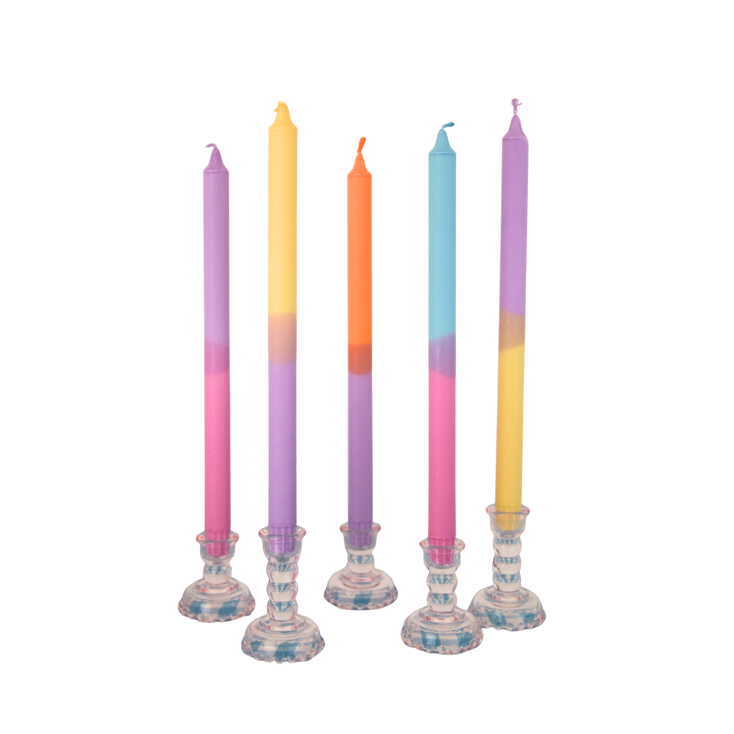 Nordtrice Rainbow 100% Natural Wax 30cm Long Taper Candles