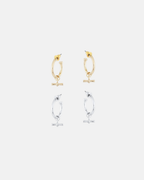 Big Metal London Octavia T-Bar Tiny Hoop Earrings in Silver or Gold Plated