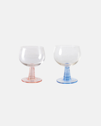 HKLIVING Swirl Wine Glass in Blue or Pink