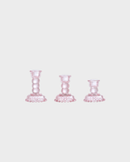 Bloomingville Dephia Glass Candle Holders in Pink in Various Sizes