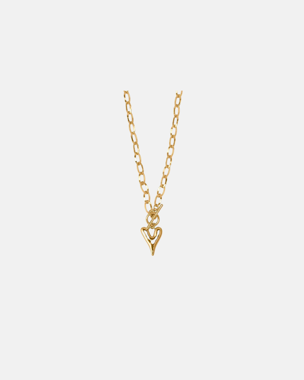 Big Metal London Daria Puff Heart Chain Necklace in Silver or Gold
