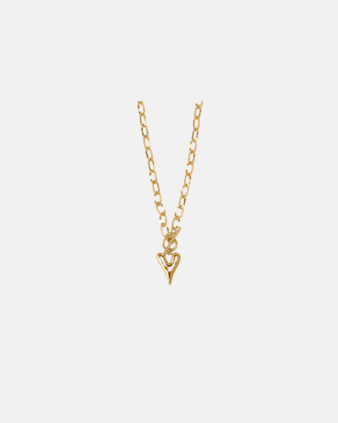 Big Metal London Daria Puff Heart Chain Necklace in Silver or Gold