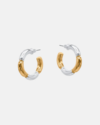 Big Metal London Palmeira Two Tone Hoop Earrings in Gold & Silver