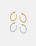 Big Metal London Louise Ball Hoop Earrings in Gold or Silver
