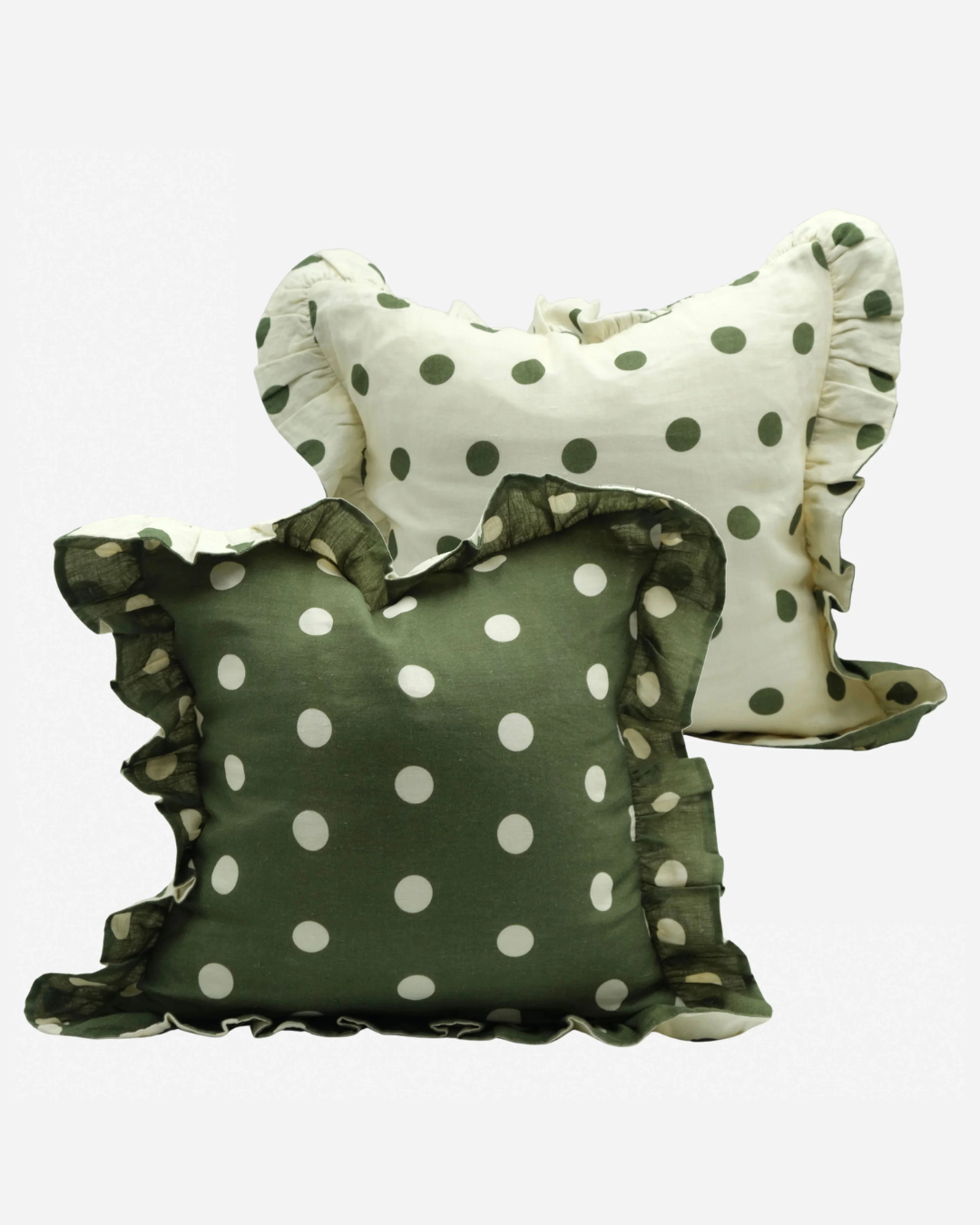 Amuse La Bouche Spotted Ruffle Cushion in Cinnamon