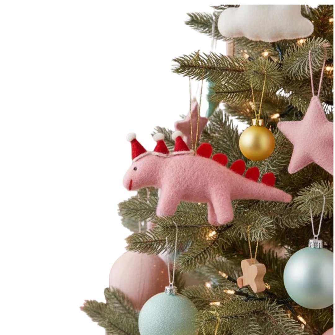 Sass & Belle Santa Hats Dinosaur Felt Hanging Decoration