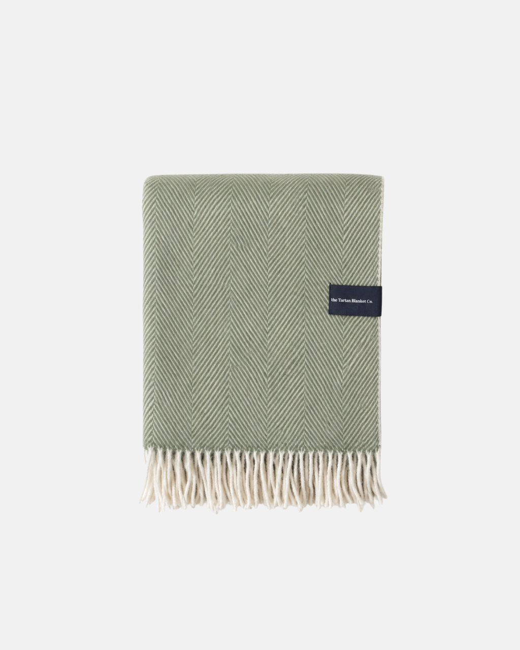 TBCo Recycled Wool Knee Blanket in Olive Herringbone
