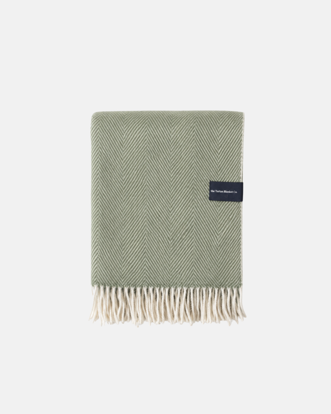 TBCo Recycled Wool Knee Blanket in Olive Herringbone