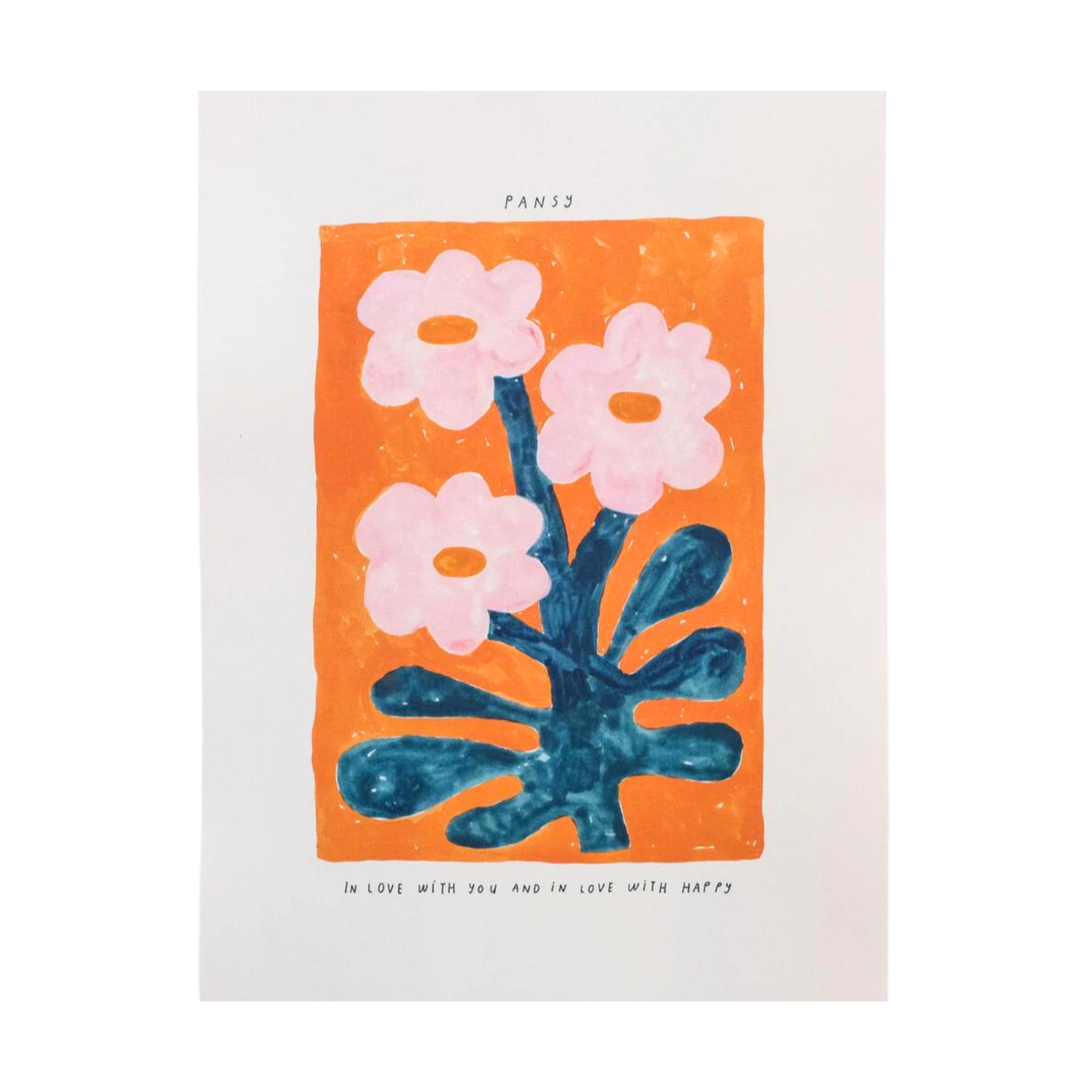 Giant Pansy 'In Love With You' A3 Wall Art Print