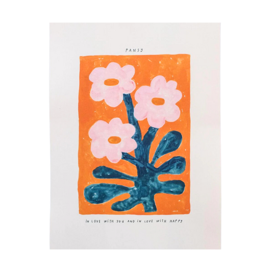 Giant Pansy 'In Love With You' A3 Wall Art Print