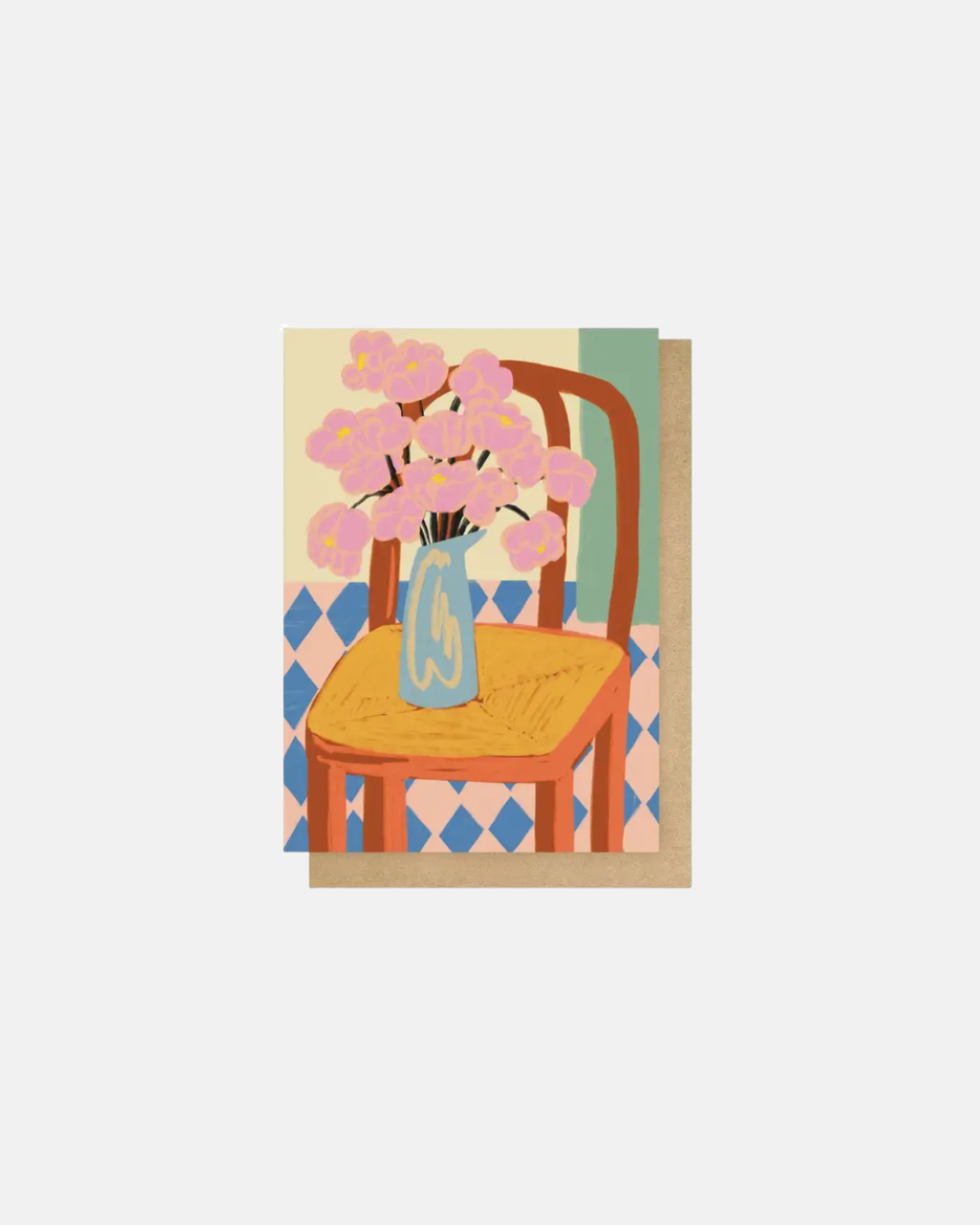 East End Prints Flowers on a Chair Greeting Card