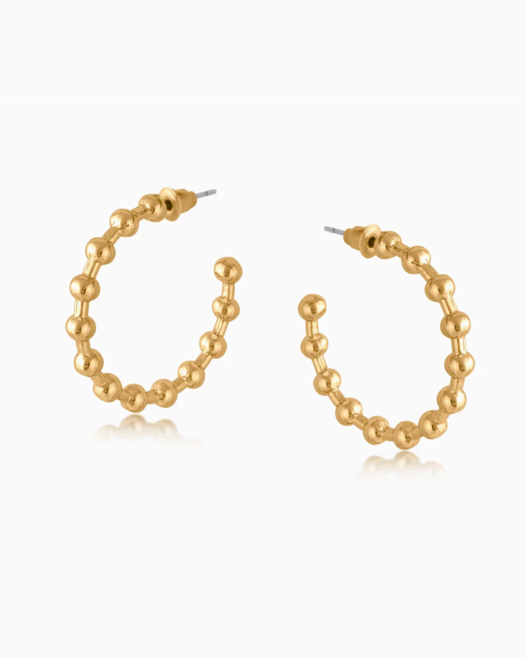 Big Metal London Louise Ball Hoop Earrings in Gold or Silver
