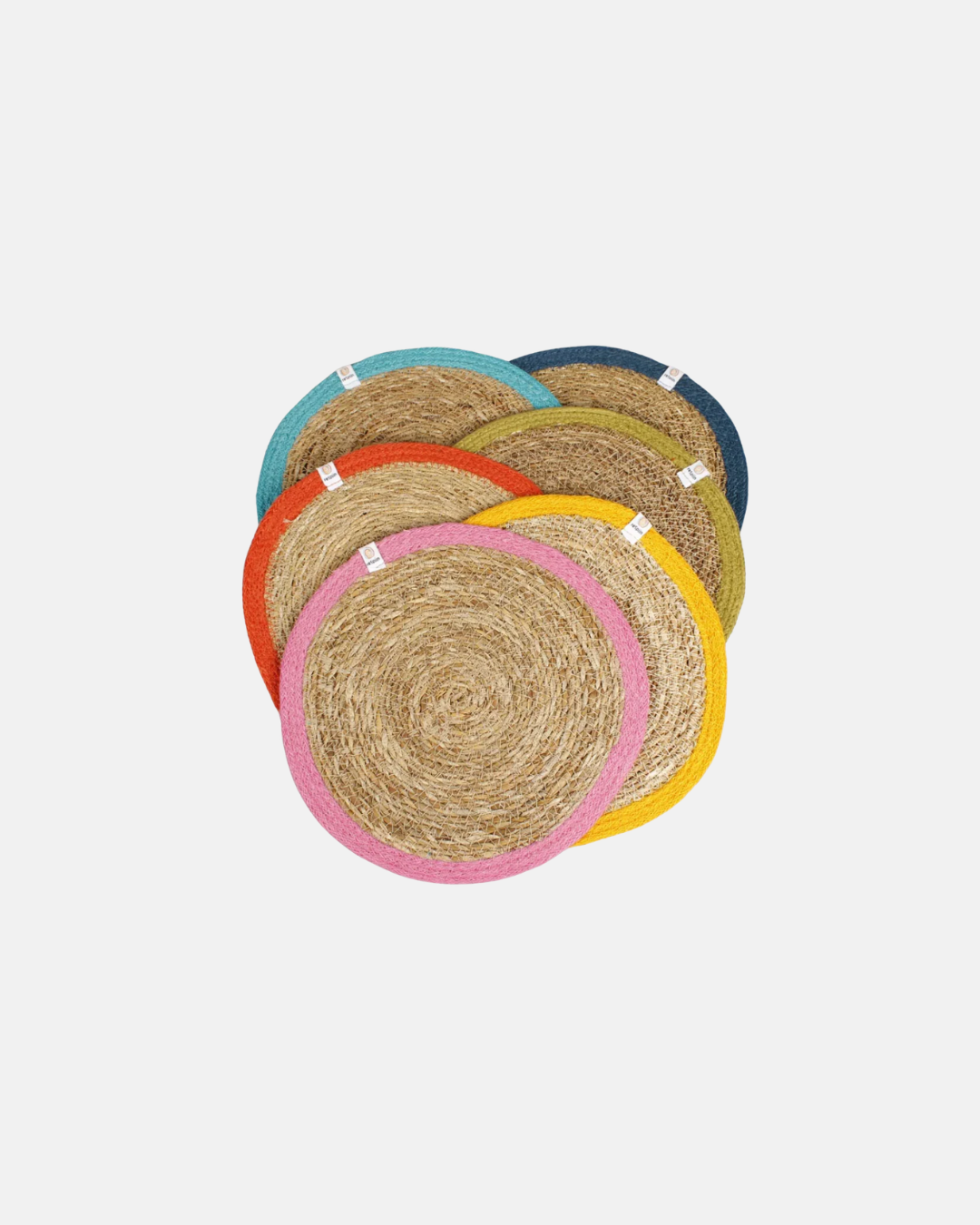 Green Pioneer Set of 6 Natural Jute Colourful Placemats