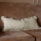 Ellenvale Grace Linen Blend Bolster Cushion in Neutral Sand