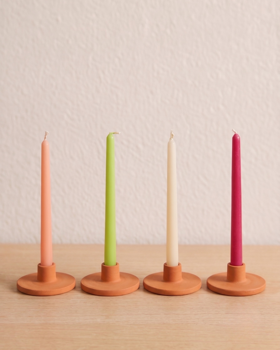 Coconut Wax Taper Candle in Various Colours