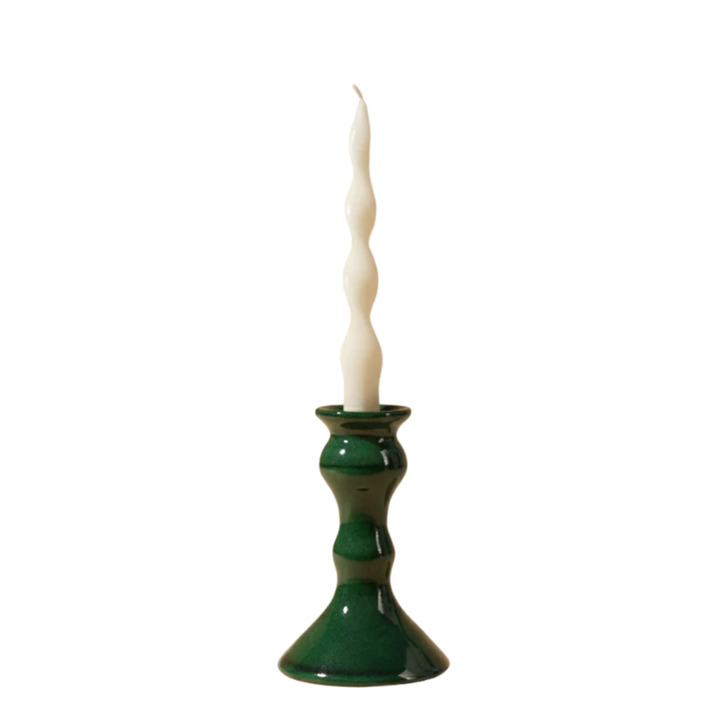 Roca Caus Traditional Candle Holder in Dark Green