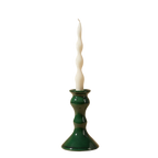 Roca Caus Traditional Candle Holder in Dark Green