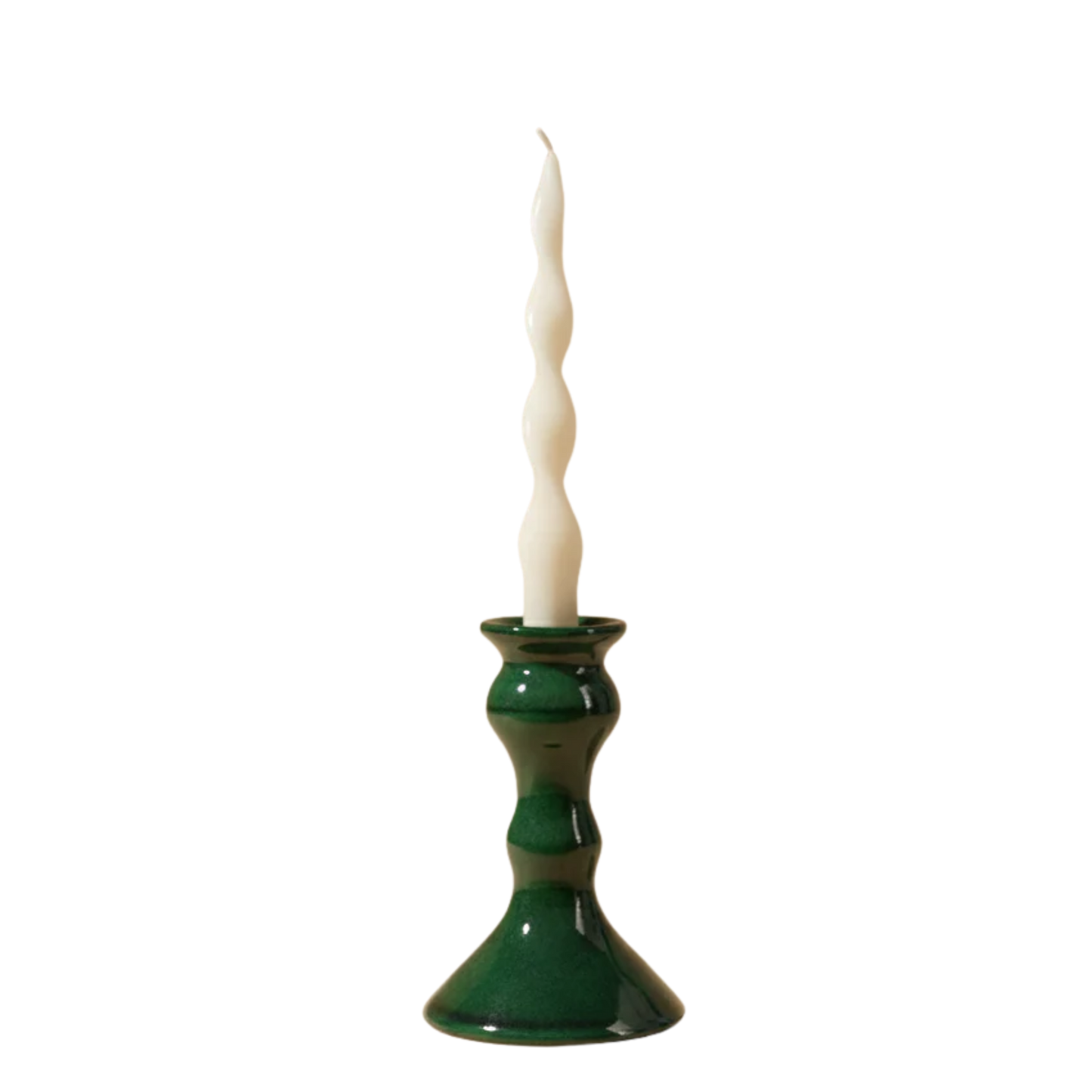 Roca Caus Traditional Candle Holder in Dark Green