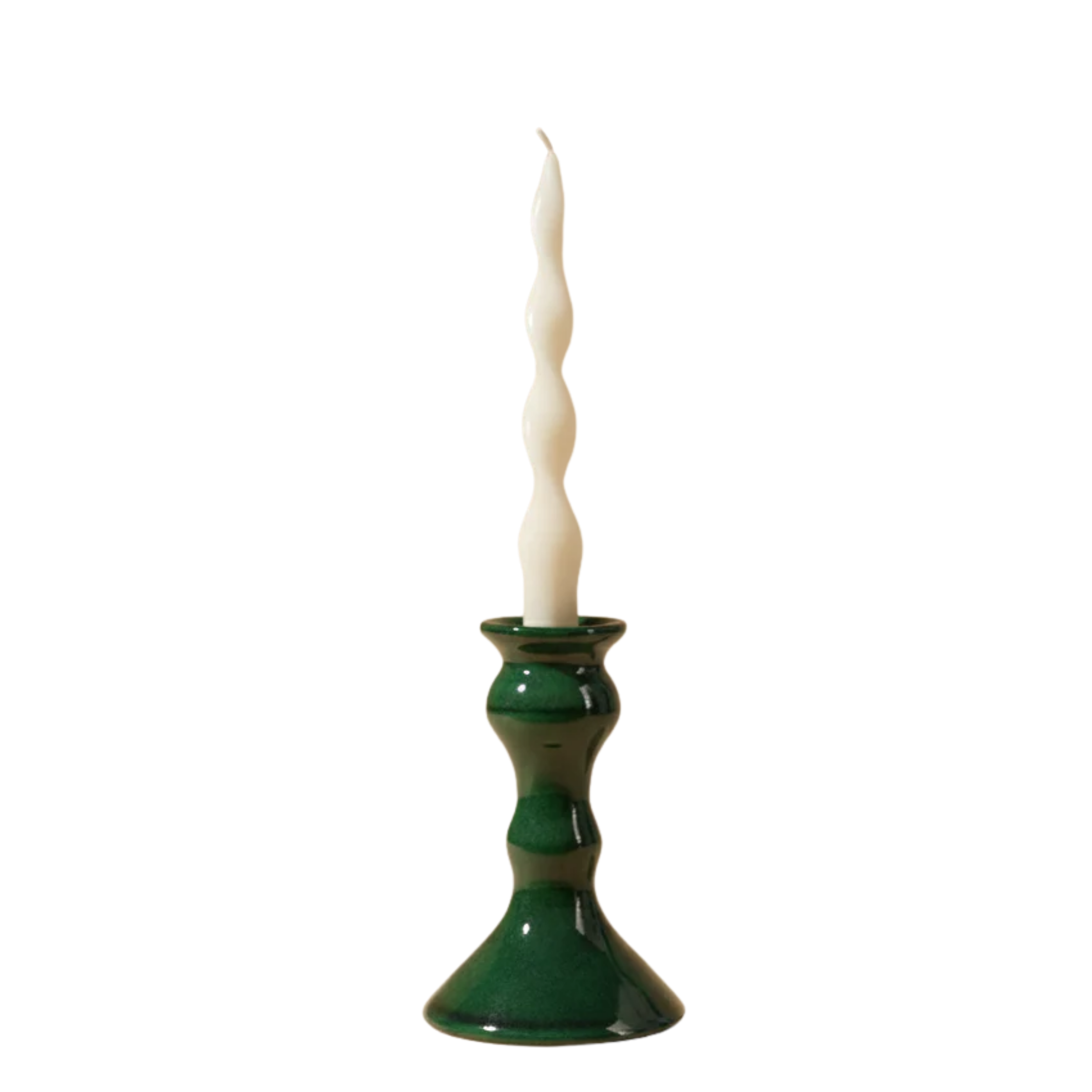 Roca Caus Traditional Candle Holder in Dark Green