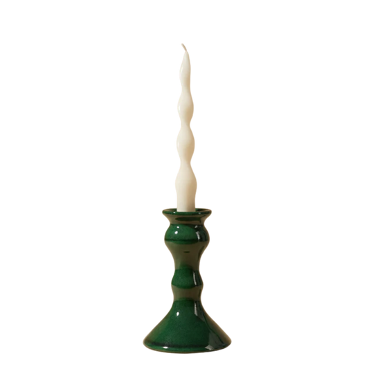 Roca Caus Traditional Candle Holder in Dark Green