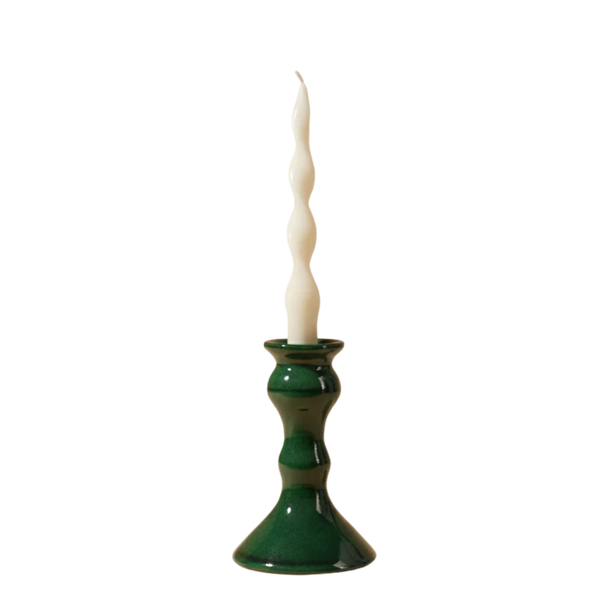 Roca Caus Traditional Candle Holder in Dark Green