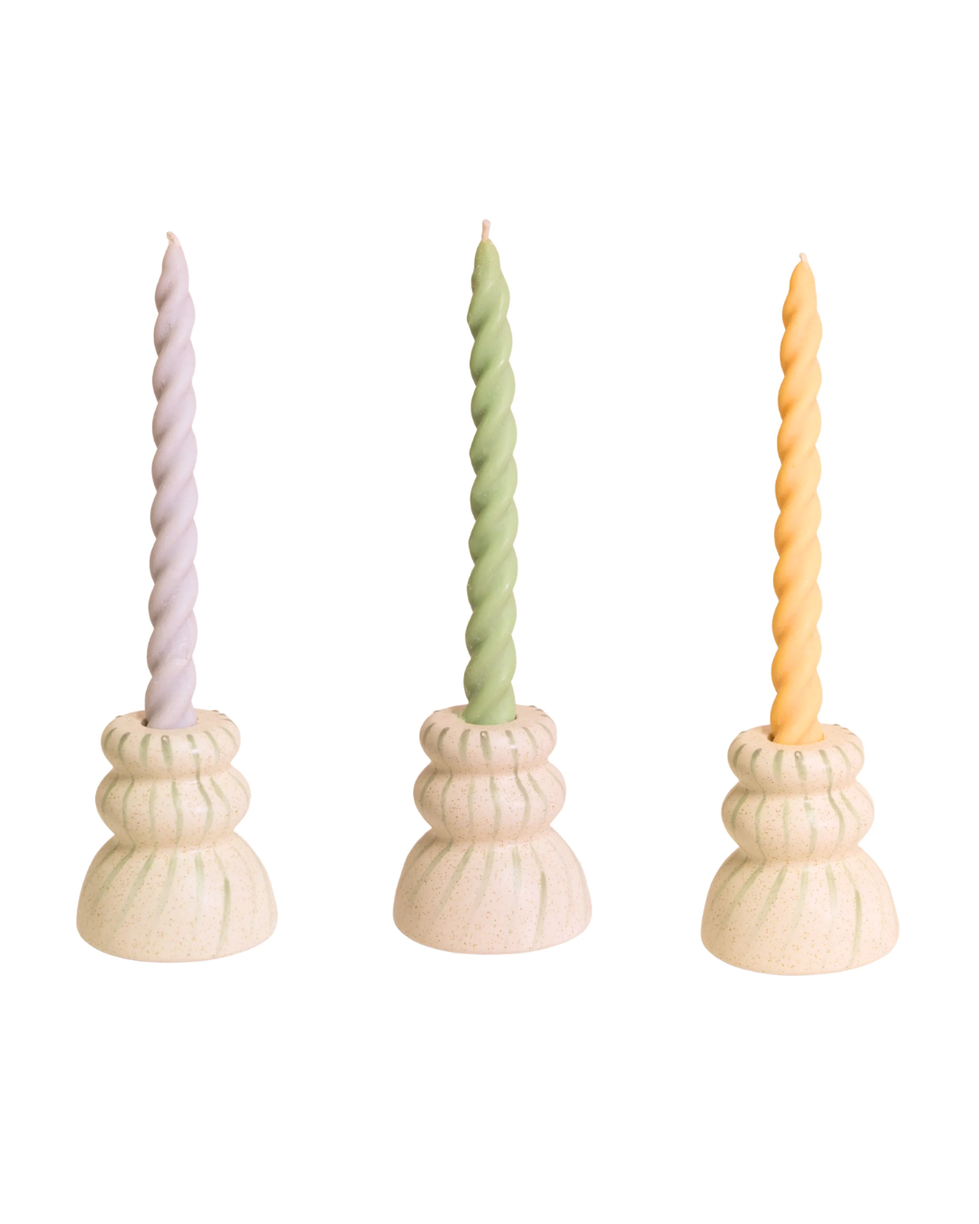 Soie Soy Wax Twirl Taper Candle in Various Colours