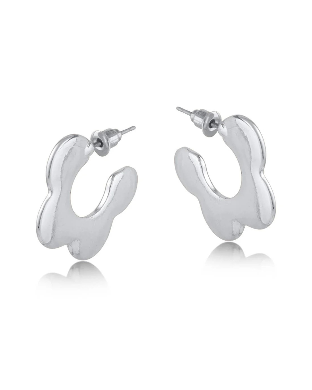 Big Metal London Camille Squiggle Hoop Earrings in Gold or Silver Plated