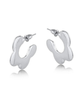 Big Metal London Camille Squiggle Hoop Earrings in Gold or Silver Plated
