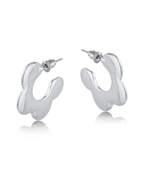 Big Metal London Camille Squiggle Hoop Earrings in Gold or Silver Plated