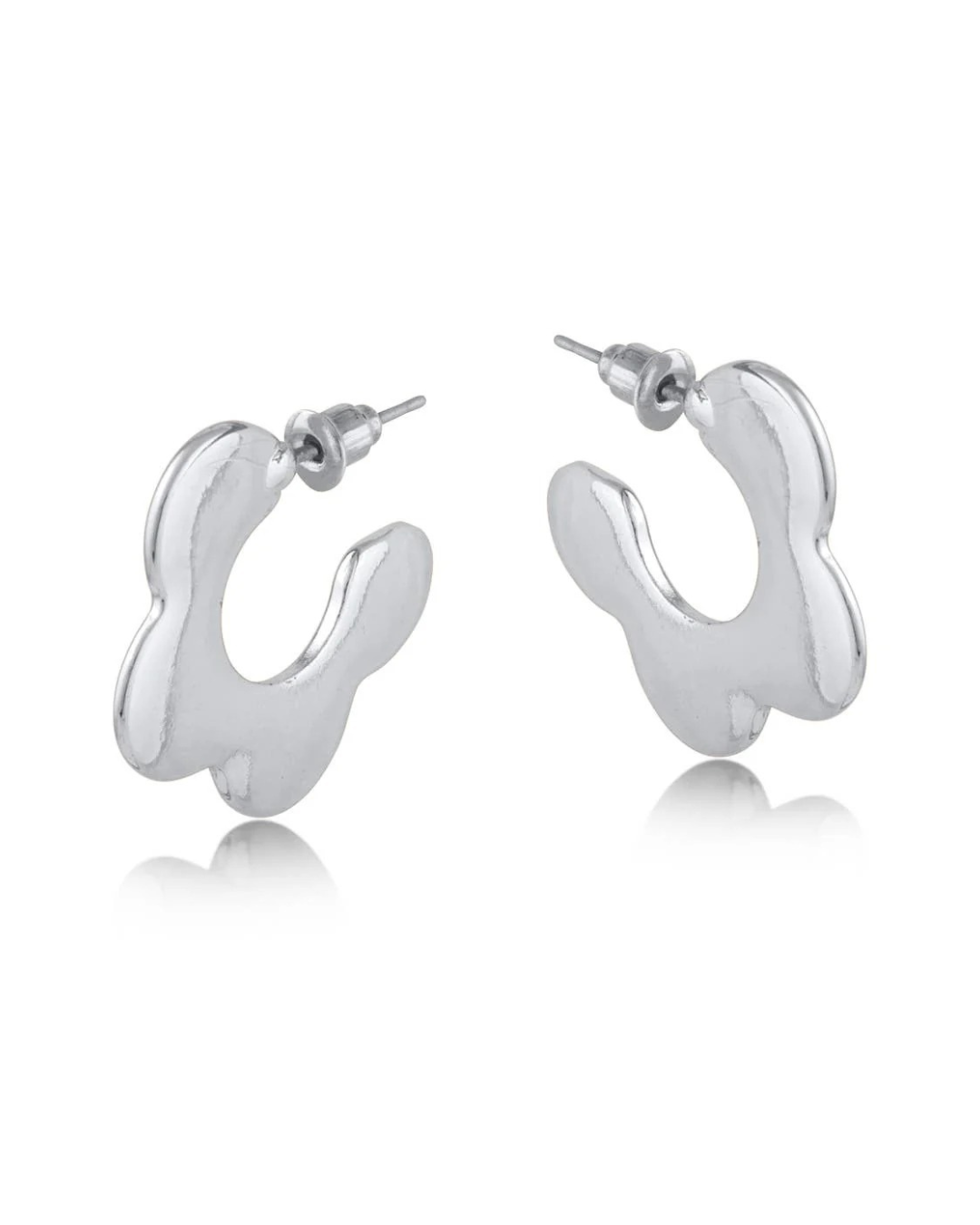 Big Metal London Camille Squiggle Hoop Earrings in Gold or Silver Plated