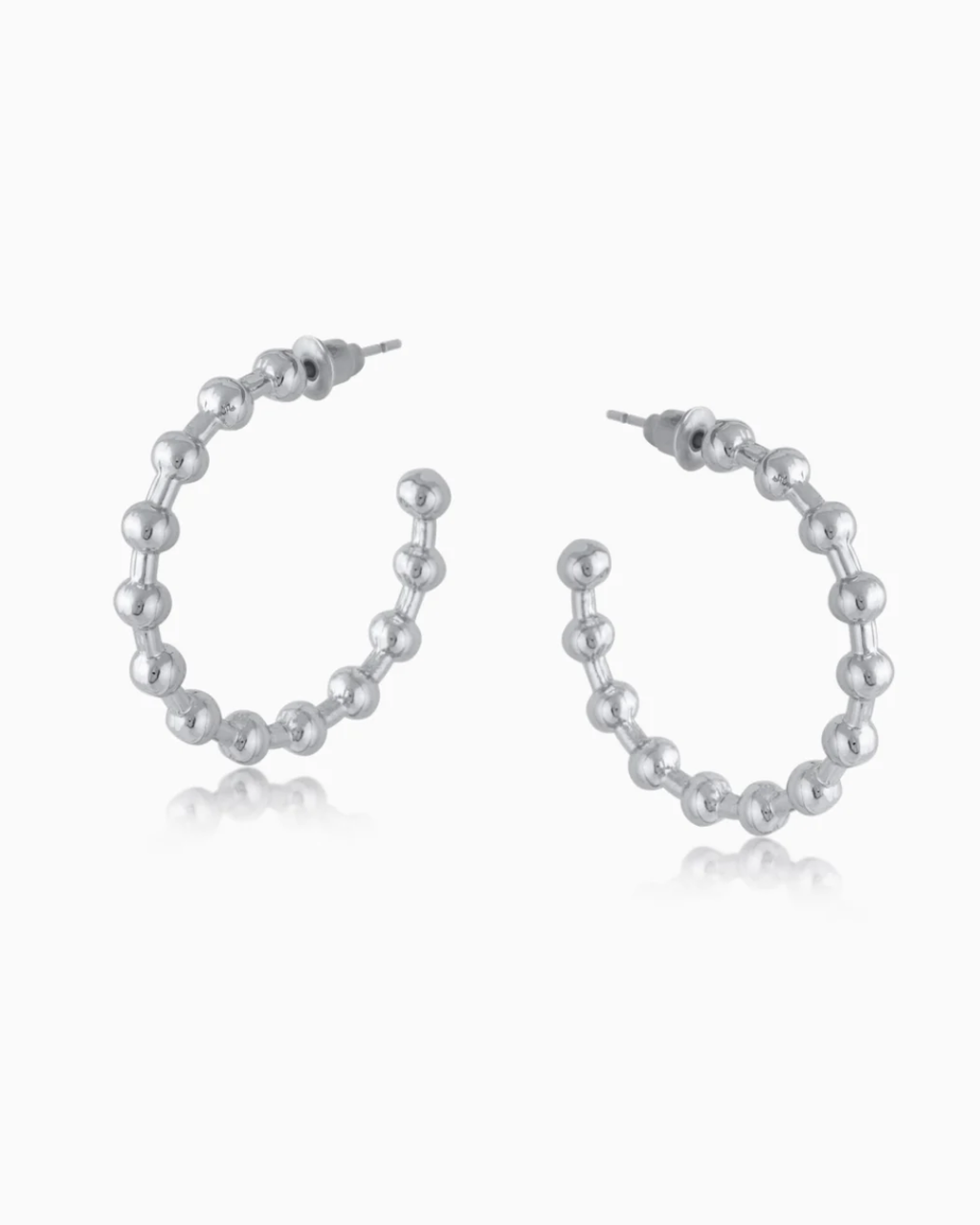 Big Metal London Louise Ball Hoop Earrings in Gold or Silver