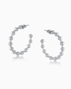 Big Metal London Louise Ball Hoop Earrings in Gold or Silver