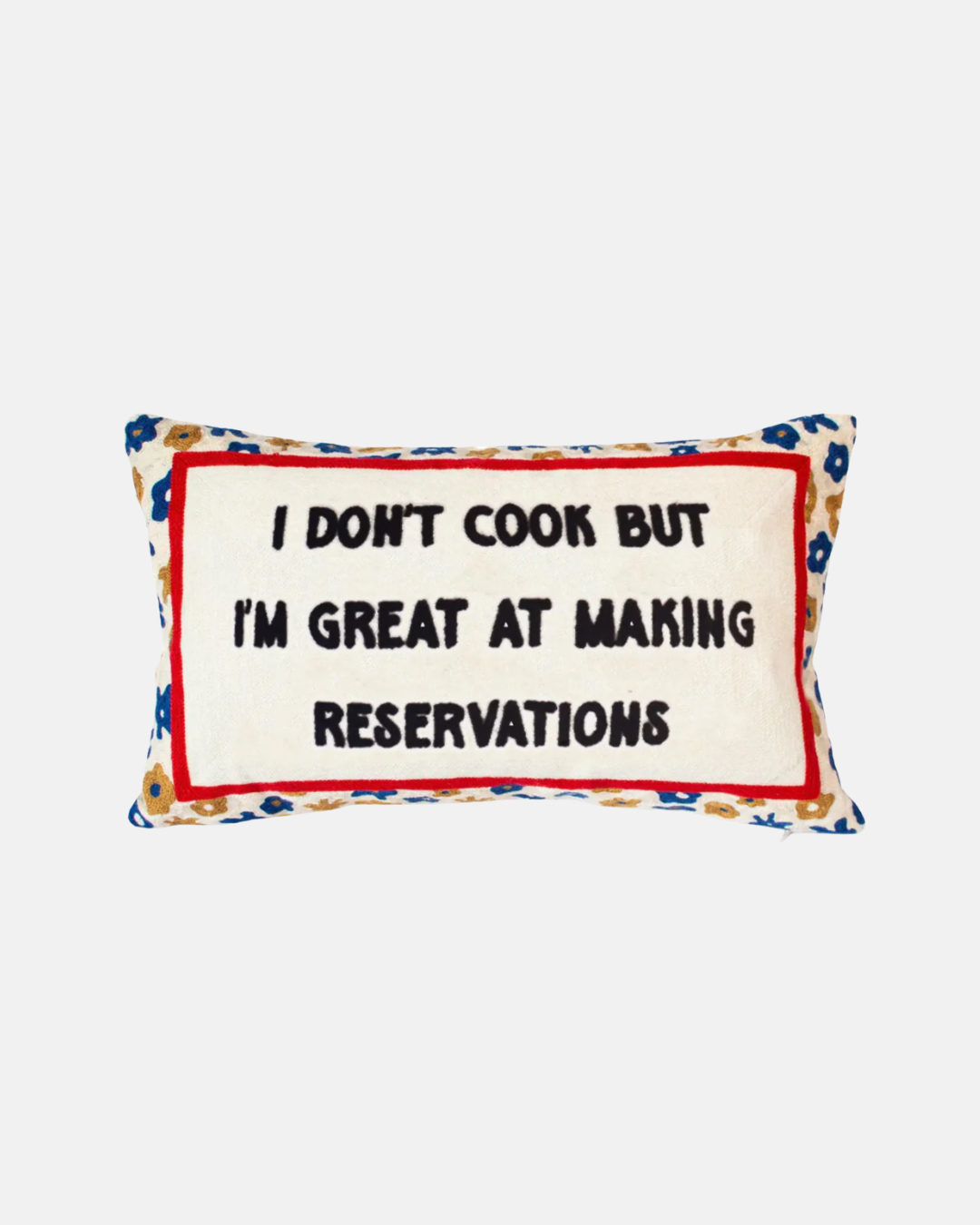 Pillow Drop 'I Don't Cook' Needlepoint Scatter Cushion