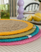 Green Pioneer Natural Jute Colourful Placemat in Yellow