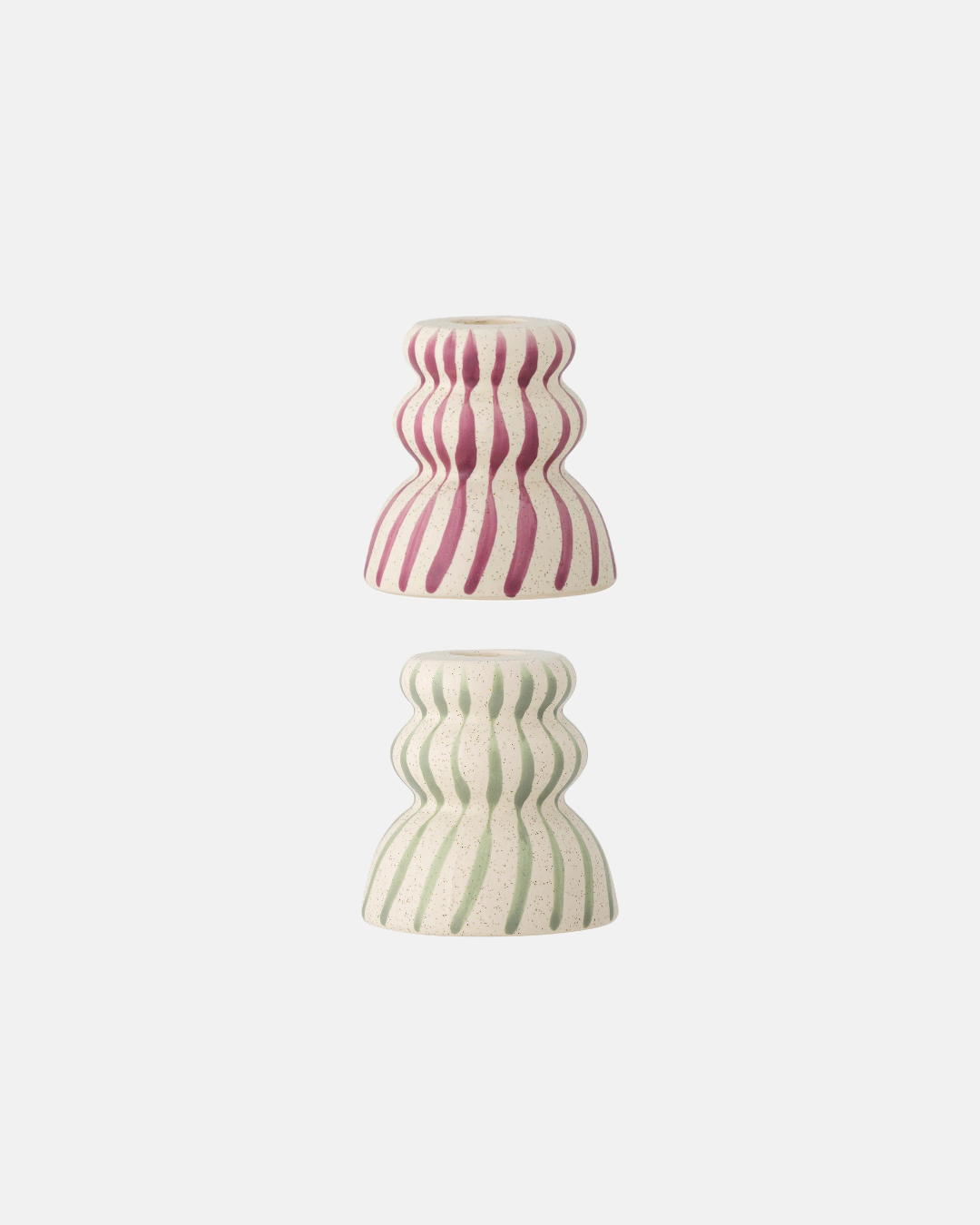 Bloomingville Gabin Striped Candle Holder in Lilac or Green