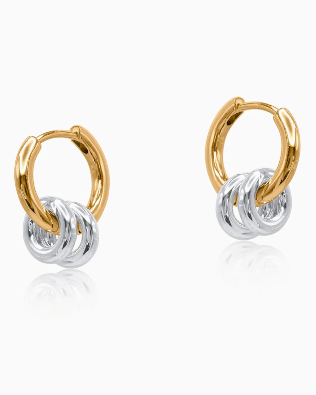 Big Metal London Mafalda Two Tone Earrings in Gold or Silver