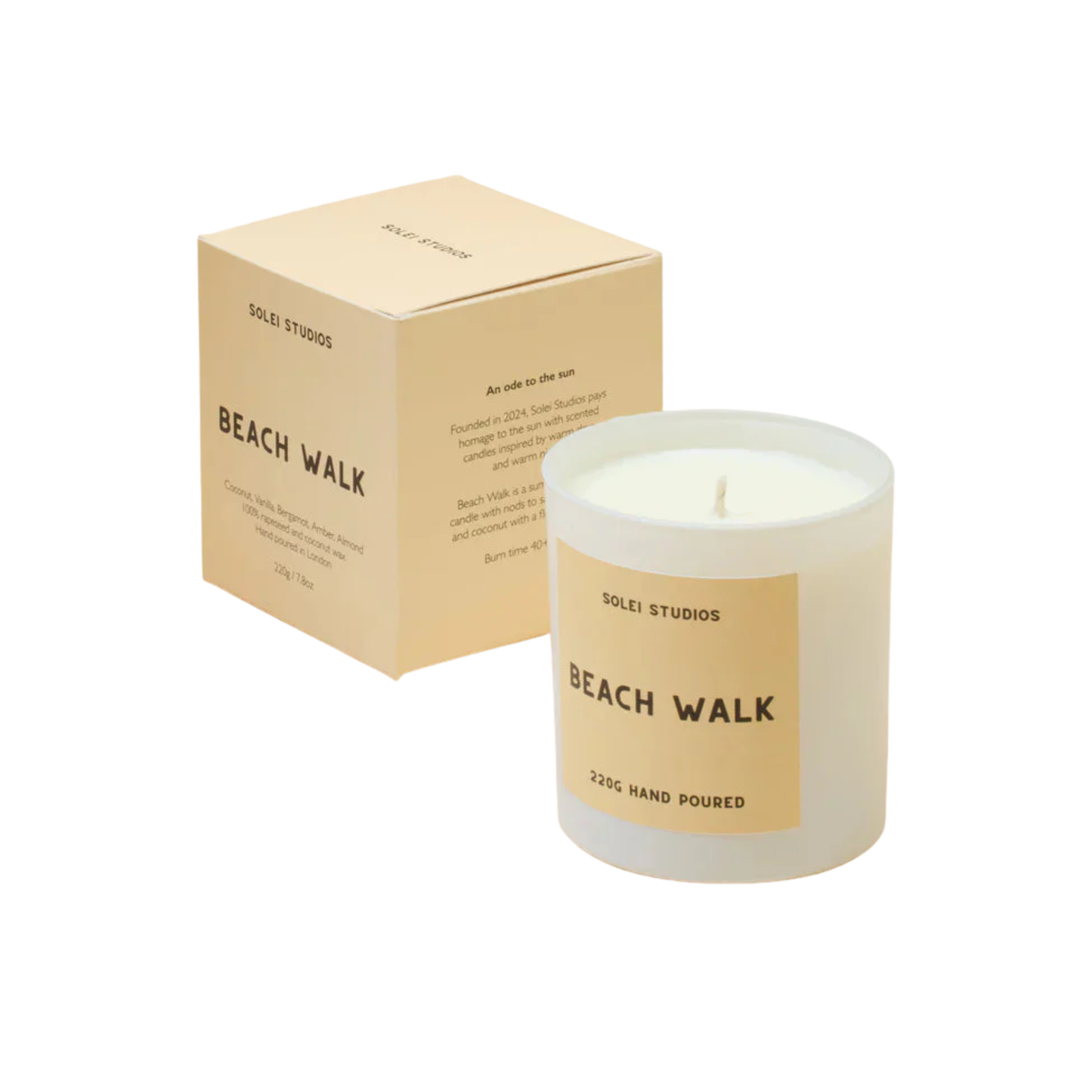 Solei Studios 100% Soy Wax Jar Candle Scented Green Light