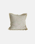 LIAN Scalloped Edge Cotton Cushion in Olive & Clay