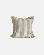 LIAN Scalloped Edge Cotton Cushion in Olive & Clay