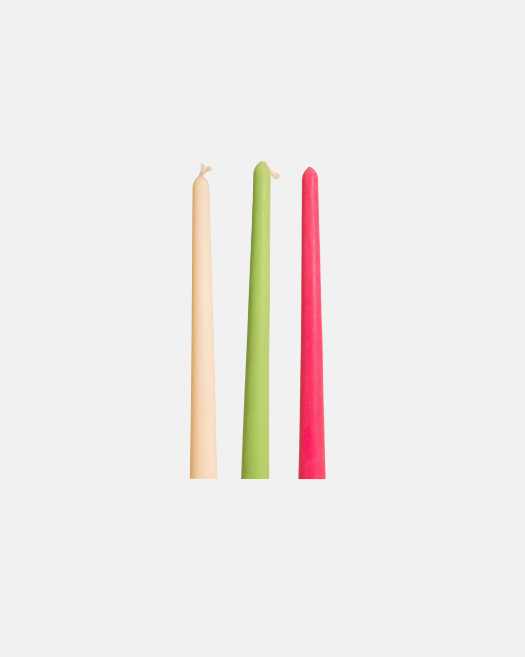 Coconut Wax Taper Candle in Various Colours