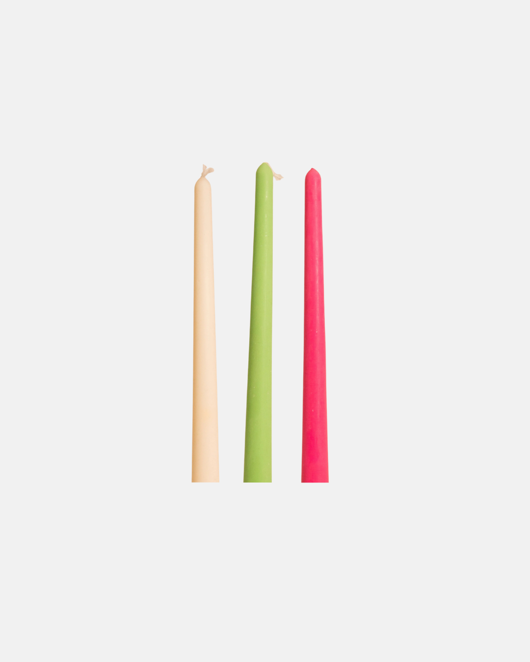 Coconut Wax Taper Candle in Various Colours