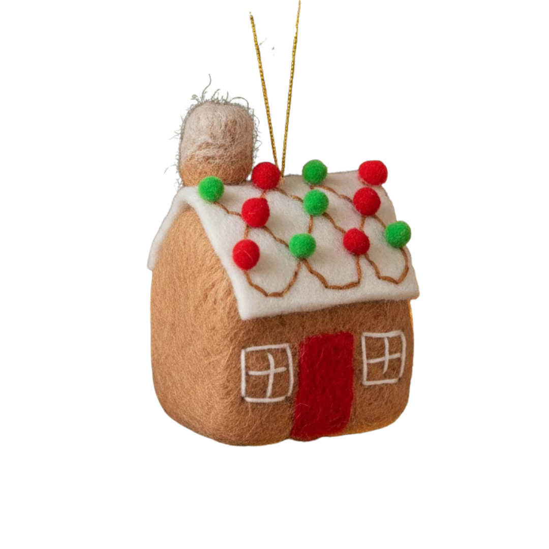Sass & Belle Gingerbread House Felt Christmas Decoration