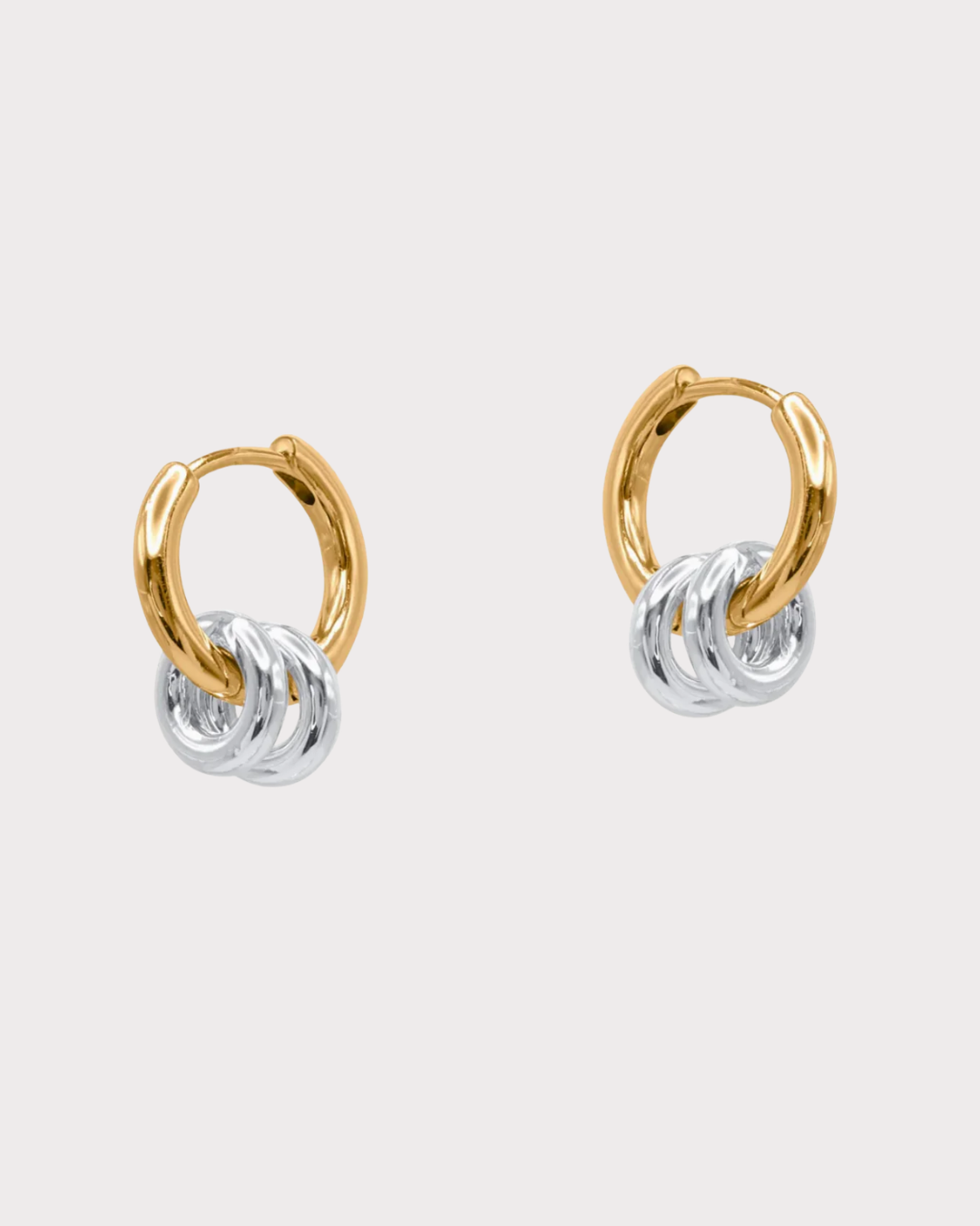 Big Metal London Mafalda Two Tone Earrings in Gold or Silver