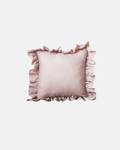LIAN Stone-Washed Linen Ruffle Cushion in Blush Pink