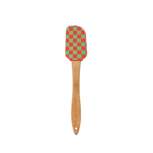 Talking Tables Silicone Kitchen Spatula in Green & Red Checkerboard